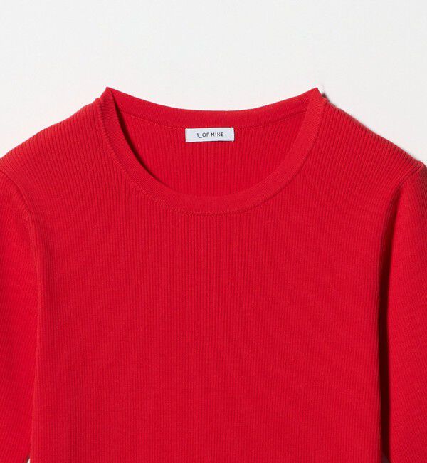 UNITED ARROWS green label relaxing「＜1_OF MINE＞リブ クルーネック 5分袖 ニット プルオーバー」|ニット・セーター|