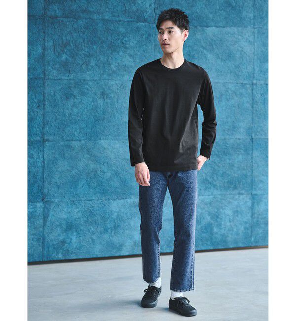 UNITED ARROWS green label relaxing「LONG FIBER COTTON クリア クルーネック 長袖 Tシャツ」|Tシャツ・カットソー|