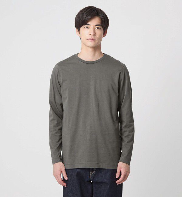 UNITED ARROWS green label relaxing「LONG FIBER COTTON クリア クルーネック 長袖 Tシャツ」|Tシャツ・カットソー|