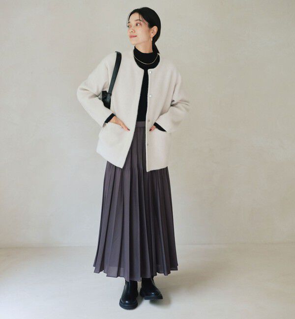 UNITED ARROWS green label relaxing「［size SHORTあり］FOXブレンド セッケツ ノーカラー カーディガン」|カーディガン|