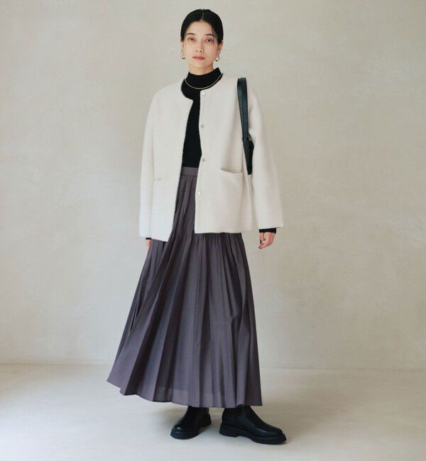 UNITED ARROWS green label relaxing「［size SHORTあり］FOXブレンド セッケツ ノーカラー カーディガン」|カーディガン|