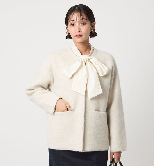 UNITED ARROWS green label relaxing「［size SHORTあり］FOXブレンド セッケツ ノーカラー カーディガン」|カーディガン|