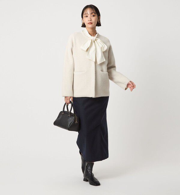 UNITED ARROWS green label relaxing「［size SHORTあり］FOXブレンド セッケツ ノーカラー カーディガン」|カーディガン|