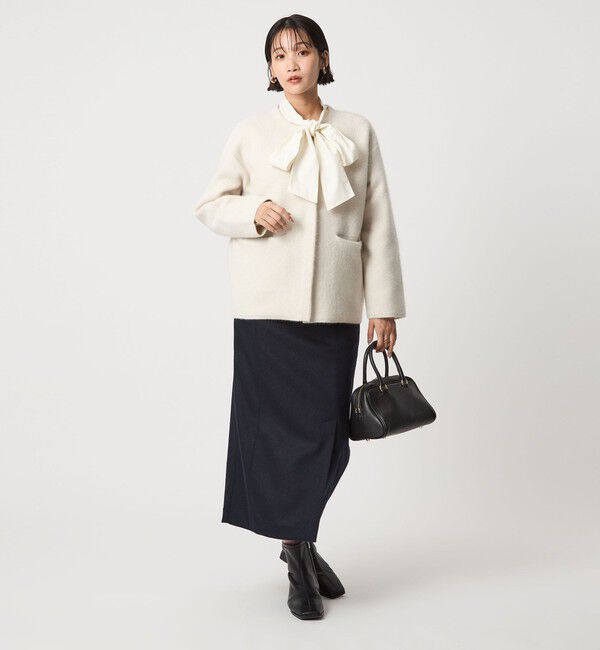 UNITED ARROWS green label relaxing「［size SHORTあり］FOXブレンド セッケツ ノーカラー カーディガン」|カーディガン|