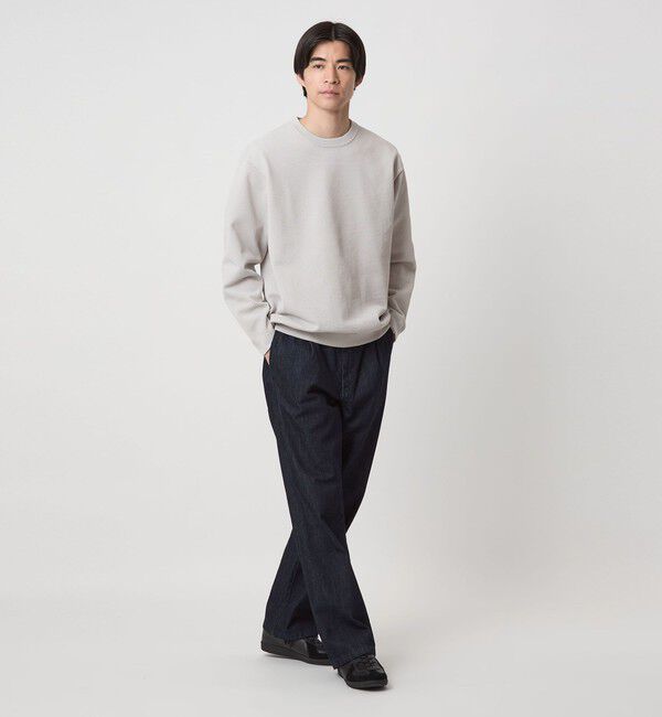 UNITED ARROWS green label relaxing「ポリエステル タック編み クルーネック 長袖 ニット」|ニット・セーター|