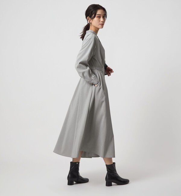 UNITED ARROWS green label relaxing「ウエスト ベルト ロングスリーブ ワンピース マシンウォッシャブル」|ワンピース|