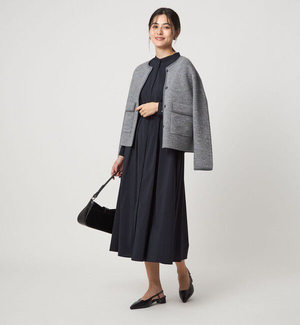 UNITED ARROWS green label relaxing「ウエスト ベルト ロングスリーブ ワンピース マシンウォッシャブル」|ワンピース|