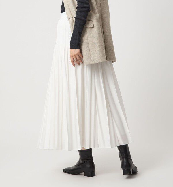 UNITED ARROWS green label relaxing「シアー プリーツ スカート」|フレア|