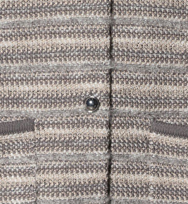 UNITED ARROWS green label relaxing「ミックスツイードライク ノーカラー ニット カーディガン」|カーディガン|