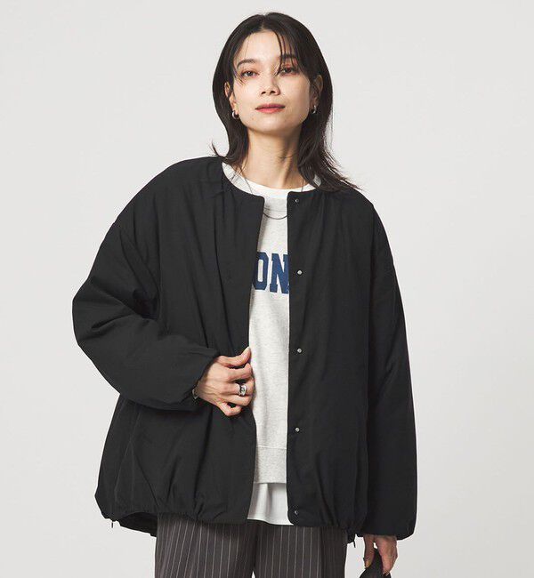 UNITED ARROWS green label relaxing「［size SHORTあり］パフィー ノーカラー ブルゾン 撥水 保温性 ウォッシャブル」|ブルゾン・スタジャン|