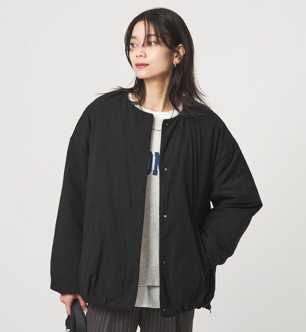 UNITED ARROWS green label relaxing「［size SHORTあり］パフィー ノーカラー ブルゾン 撥水 保温性 ウォッシャブル」|ブルゾン・スタジャン|