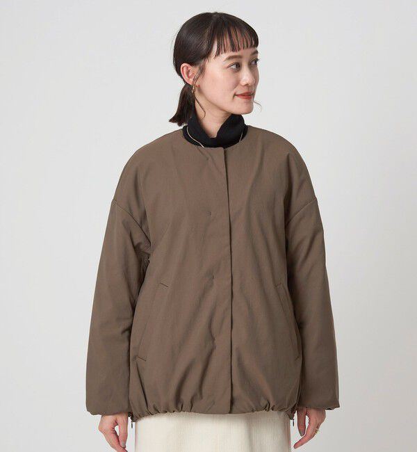 UNITED ARROWS green label relaxing「［size SHORTあり］パフィー ノーカラー ブルゾン 撥水 保温性 ウォッシャブル」|ブルゾン・スタジャン|