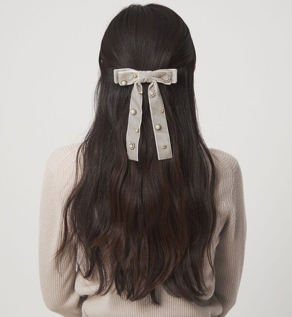 UNITED ARROWS green label relaxing「キラキラパーツ リボン バレッタ」|ヘアバンド|