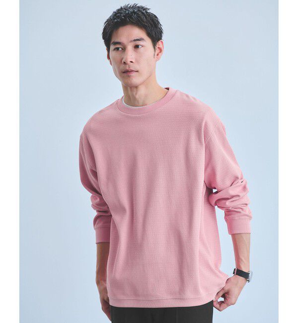 UNITED ARROWS green label relaxing「ウェーブ サーマル クルーネック Tシャツ」|Tシャツ・カットソー|LT.PINK