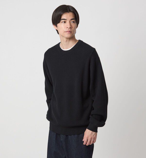 UNITED ARROWS green label relaxing「コットン アゼ クルーネック ニット」|ニット・セーター|