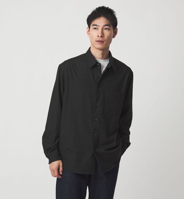 UNITED ARROWS green label relaxing「TRフラノ ジャストルーズ レギュラーカラー シャツ -ストレッチ-」|シャツ・ブラウス|