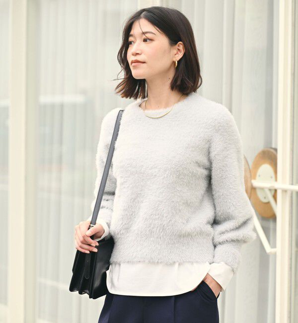 UNITED ARROWS green label relaxing「【WEB限定】＜at ease＞フェザーヤーン プルオーバー ニット」|ニット・セーター|