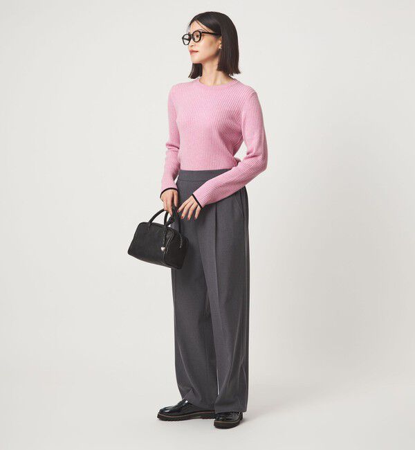 UNITED ARROWS green label relaxing「【WEB限定】＜at ease＞ソデサキ バイカラー プルオーバー ニット ウォッシャブル」|ニット・セーター|