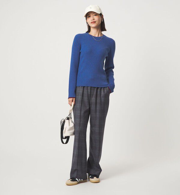 UNITED ARROWS green label relaxing「【WEB限定】＜at ease＞ソデサキ バイカラー プルオーバー ニット ウォッシャブル」|ニット・セーター|