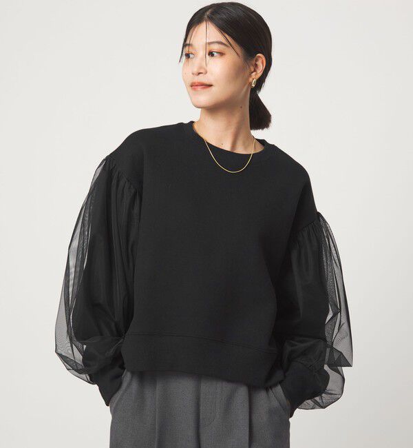 UNITED ARROWS green label relaxing「【WEB限定】＜at ease＞チュール ドッキング スウェット プルオーバー」|スウェット・ジャージ|