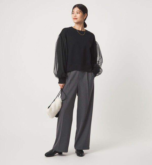 UNITED ARROWS green label relaxing「【WEB限定】＜at ease＞チュール ドッキング スウェット プルオーバー」|スウェット・ジャージ|