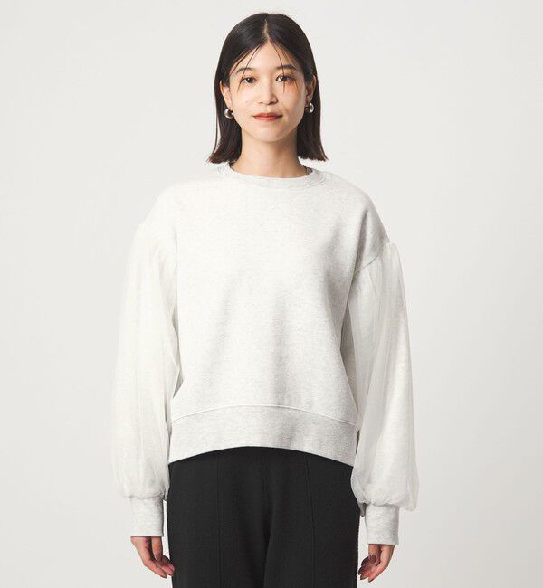 UNITED ARROWS green label relaxing「【WEB限定】＜at ease＞チュール ドッキング スウェット プルオーバー」|スウェット・ジャージ|