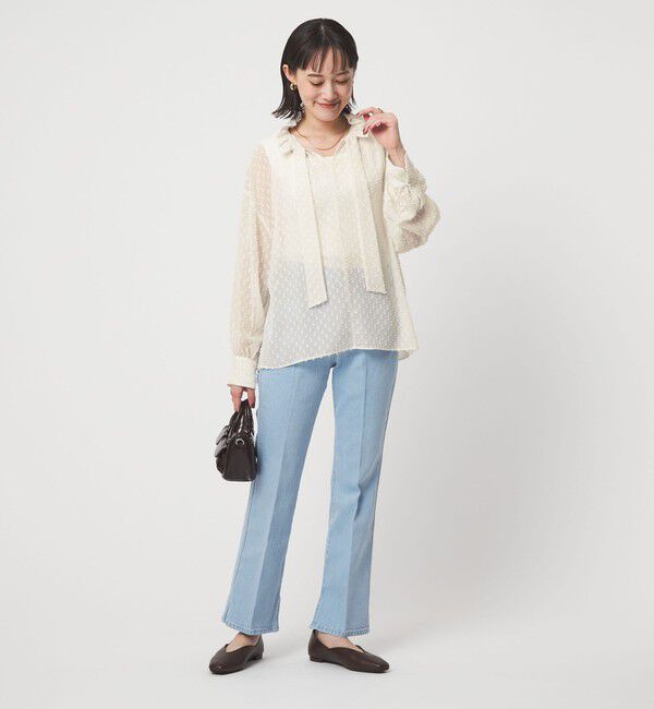 UNITED ARROWS green label relaxing「プチ リボンモチーフ ジャガード ブラウス」|シャツ・ブラウス|