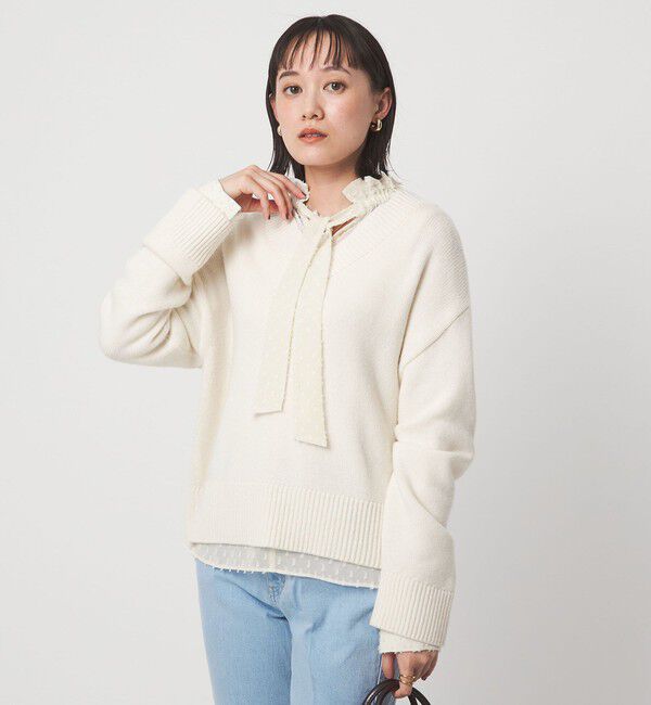 UNITED ARROWS green label relaxing「プチ リボンモチーフ ジャガード ブラウス」|シャツ・ブラウス|