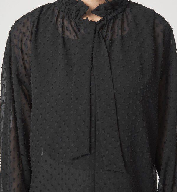 UNITED ARROWS green label relaxing「プチ リボンモチーフ ジャガード ブラウス」|シャツ・ブラウス|