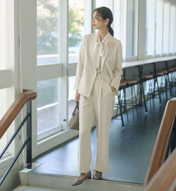 UNITED ARROWS green label relaxing「［size SHORT/TALLあり］パウドレ ワイド パンツ ナチュラル」|スラックス|