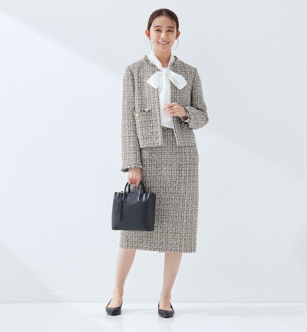 UNITED ARROWS green label relaxing「ツイードライク ノーカラー ジャケット」|ノーカラージャケット|