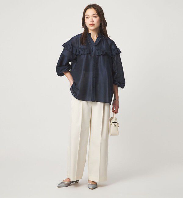 UNITED ARROWS green label relaxing「カールマイヤー ヨーク フリル ブラウス マシンウォッシャブル 通気性」|シャツ・ブラウス|