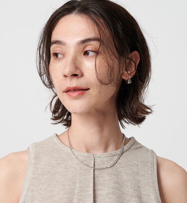 BEAUTY&YOUTH UNITED ARROWS「スクエア ビジュー&times;チェーン ネックレス」|ネックレス|