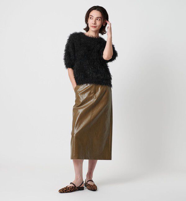 BEAUTY&YOUTH UNITED ARROWS「フェザーヤーン ハーフスリーブ ニットプルオーバー」|ニット・セーター|