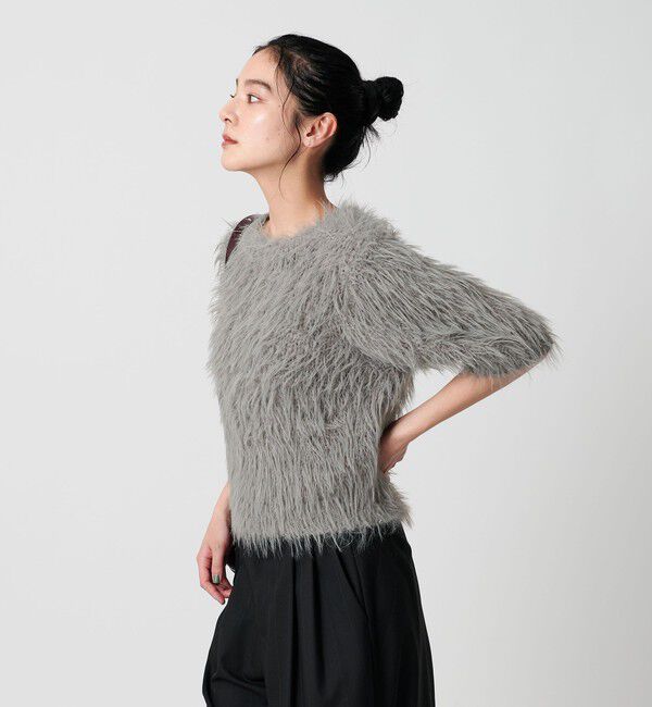 BEAUTY&YOUTH UNITED ARROWS「フェザーヤーン ハーフスリーブ ニットプルオーバー」|ニット・セーター|