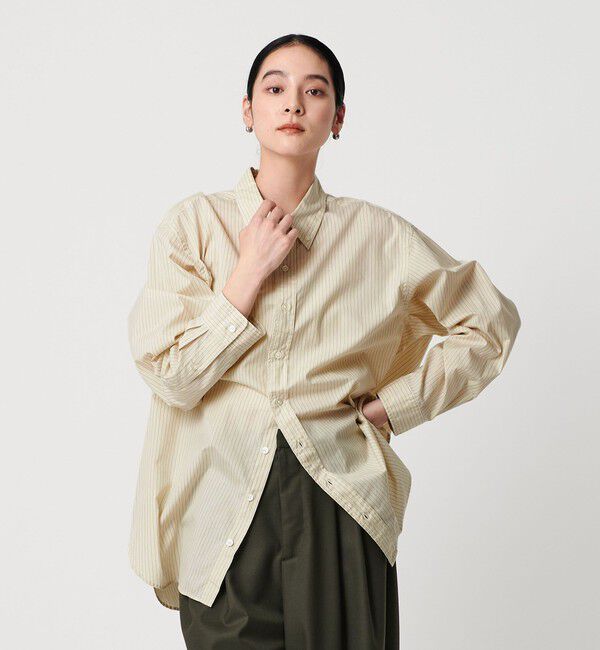 BEAUTY&YOUTH UNITED ARROWS「コットン ストライプビッグシャツ」|シャツ・ブラウス|BEIGE