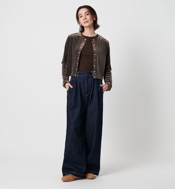 BEAUTY&YOUTH UNITED ARROWS「ベロアコンパクト カーディガン」|カーディガン|