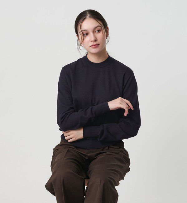 BEAUTY&YOUTH UNITED ARROWS「ウールポリエステル ハイゲージクルーネックニット ウォッシャブル」|ニット・セーター|
