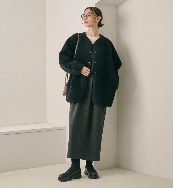 BEAUTY&YOUTH UNITED ARROWS「ニット レザーライク ブーツ 撥水/晴雨兼用」|ショートブーツ|