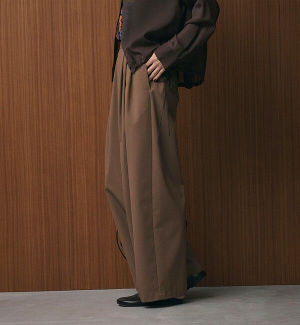 BEAUTY&YOUTH UNITED ARROWS「毛ポリエステルブレンド ワイドタックパンツ」|その他|