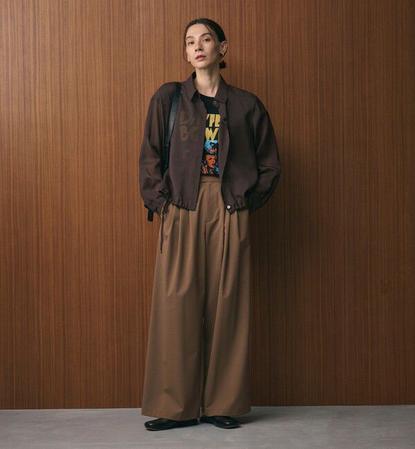 BEAUTY&YOUTH UNITED ARROWS「毛ポリエステルブレンド ワイドタックパンツ」|その他|