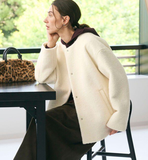 BEAUTY&YOUTH UNITED ARROWS「ブークレ ノーカラーブルゾン」|ブルゾン・スタジャン|