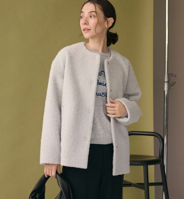 BEAUTY&YOUTH UNITED ARROWS「ブークレ ノーカラーブルゾン」|ブルゾン・スタジャン|