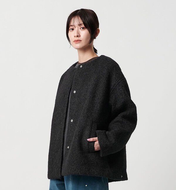 BEAUTY&YOUTH UNITED ARROWS「ブークレ ノーカラーブルゾン」|ブルゾン・スタジャン|