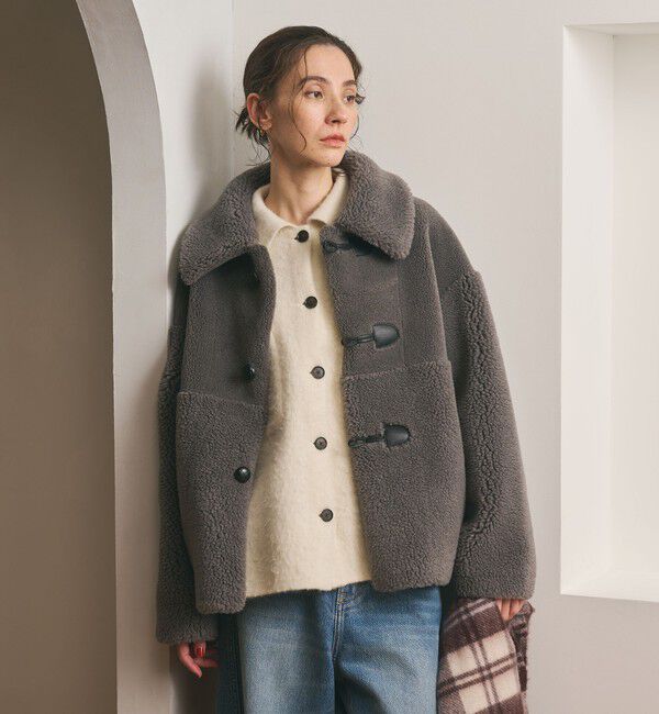 BEAUTY&YOUTH UNITED ARROWS「【WEB限定】ボア&times;フェイクムートン ループボタンジャケット 2WAY」|その他|DK.GRAY