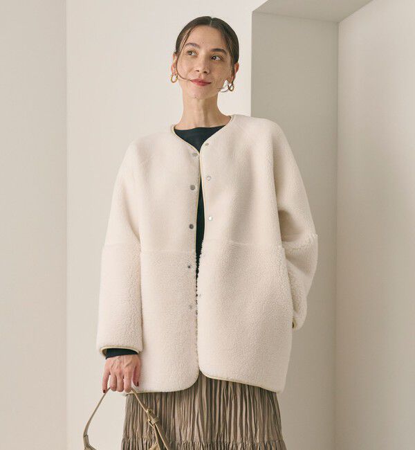 BEAUTY&YOUTH UNITED ARROWS「【WEB限定】ボア&times;フェイクムートン リバーシブルジャケット 」|その他|OFF WHITE