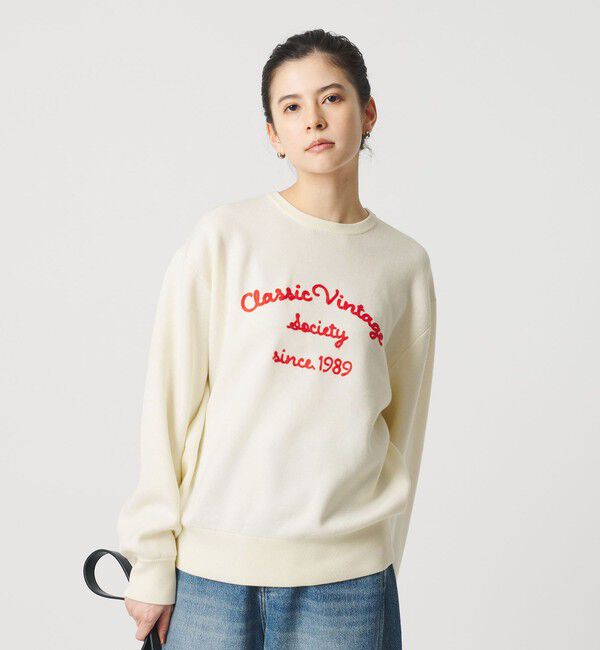 BEAUTY&YOUTH UNITED ARROWS「ロゴクルーネック ニットプルオーバー ウォッシャブル」|ニット・セーター|