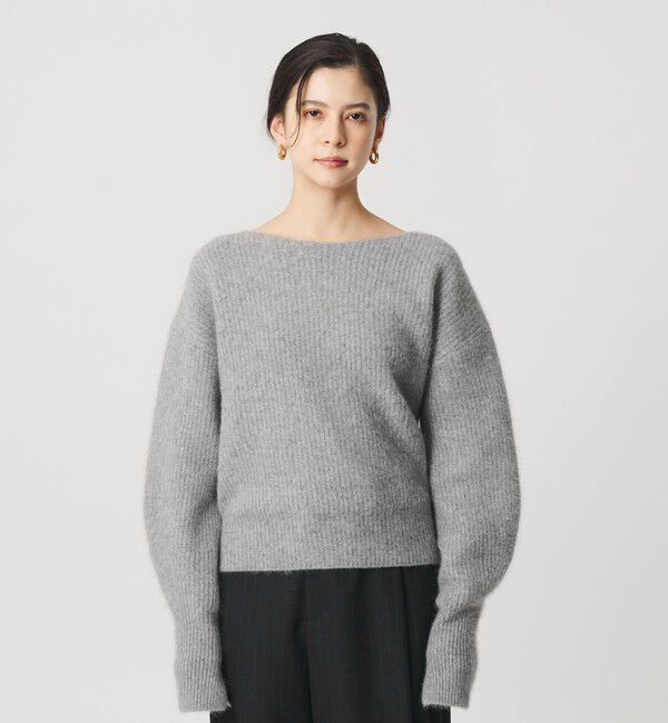 BEAUTY&YOUTH UNITED ARROWS「フォックスブレンド ボリュームスリーブ ボートネックニットプルオーバー」|ニット・セーター|