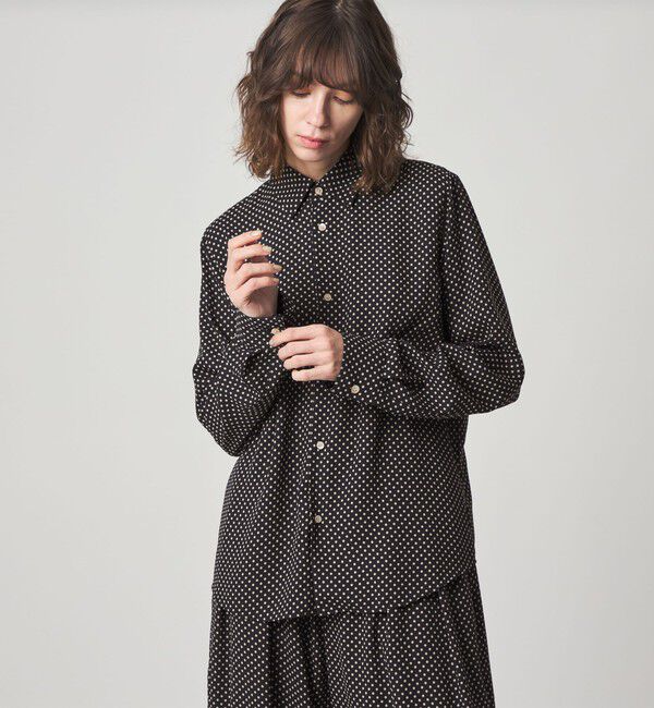STEVEN ALAN「＜Steven Alan＞ドット プリント シャツ」|シャツ・ブラウス|BLACK