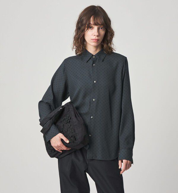STEVEN ALAN「＜Steven Alan＞ドット プリント シャツ」|シャツ・ブラウス|DK.GRAY